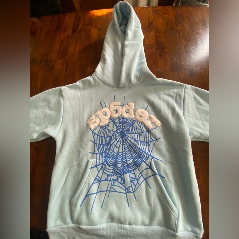Blue Sp5der Hoodie Size M
